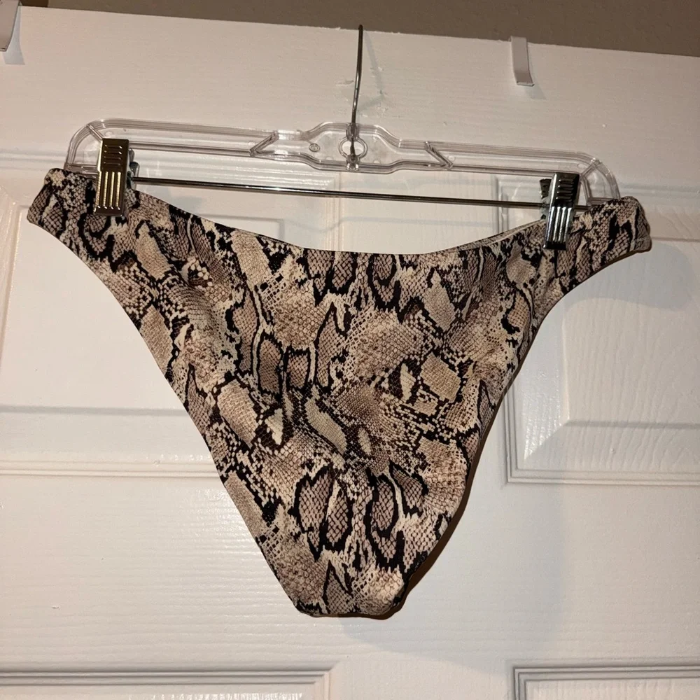 Shade & Shore Snake Print Balconette Bralette Mid Rise Bikini - 34DD Size M - Picture 11 of 11